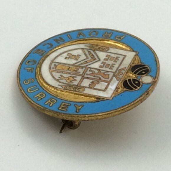 Vintage Province of Surrey Enamel Metal Pin Badge HW Miller UK England Souvenir - Picture 8 of 11